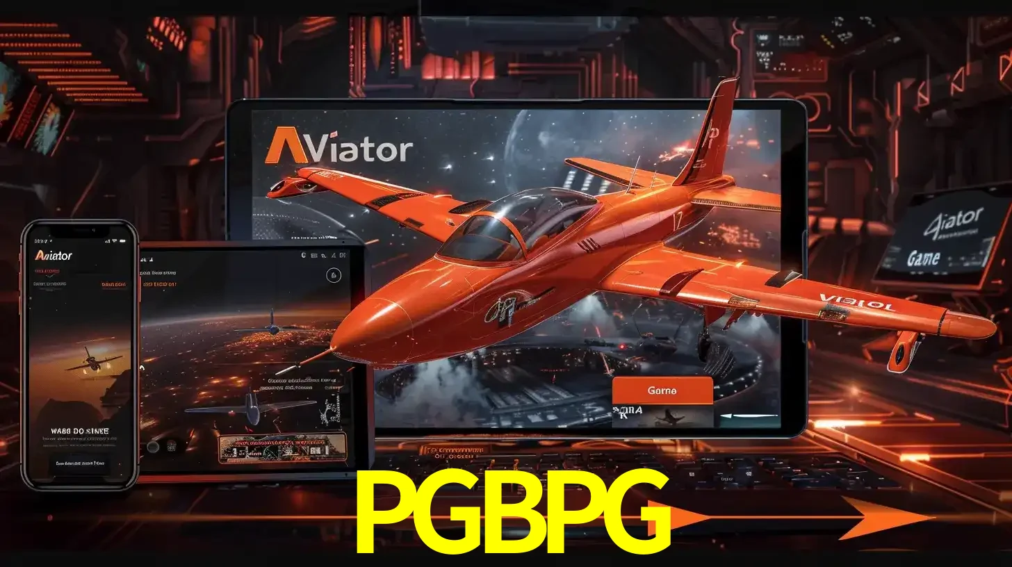 Apresentação tecnológica do jogo Aviator com um avião saindo da tela de um tablet, demonstrando a experiência imersiva em múltiplos dispositivos no PGBPG.