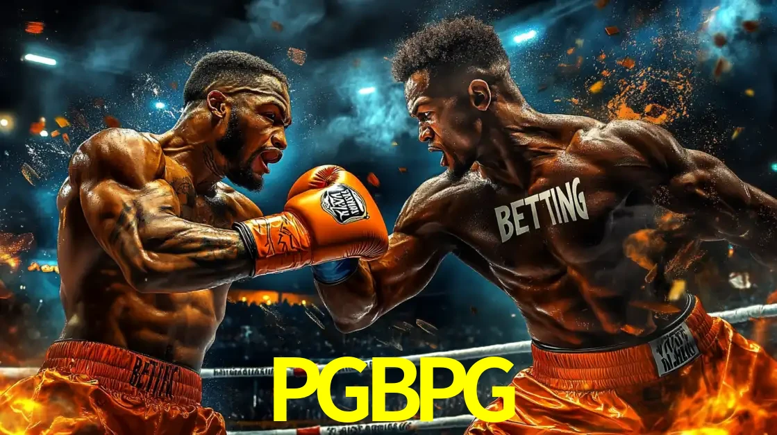 Dois boxeadores em uma luta intensa e explosiva, representando a adrenalina e as oportunidades de apostas em esportes de combate disponíveis na plataforma PGBPG.