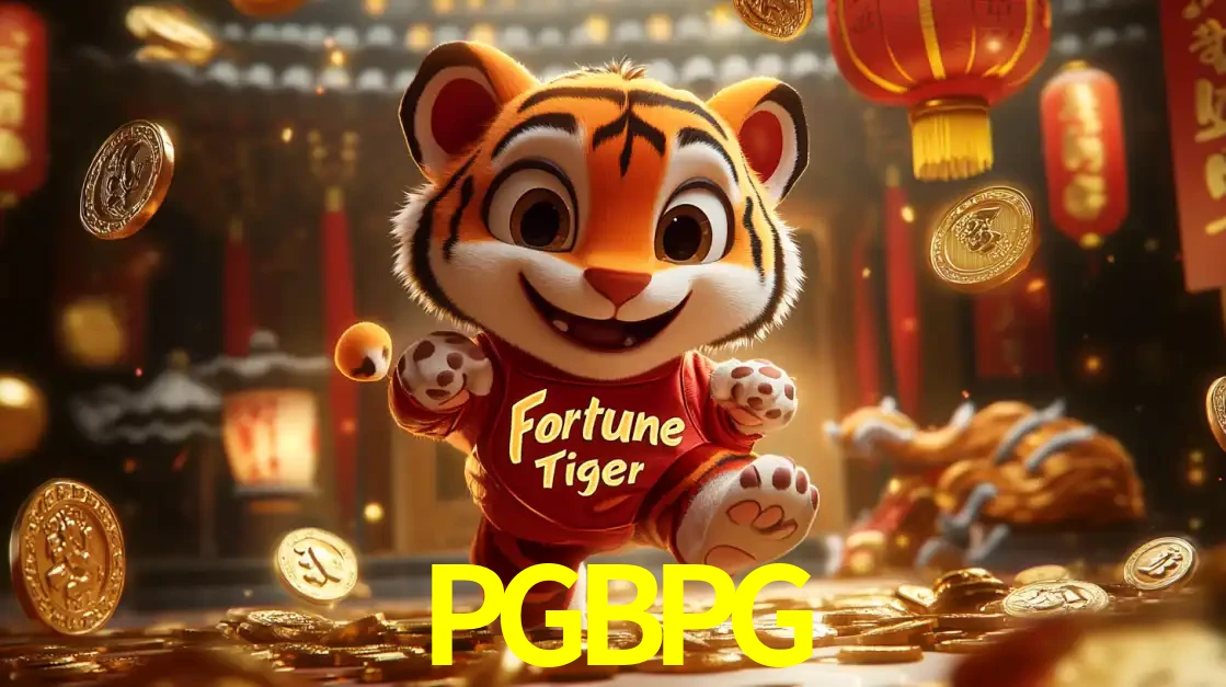 O alegre personagem do Fortune Tiger correndo sobre um caminho de moedas de ouro, simbolizando os grandes prêmios e a diversão do popular jogo de slot do PGBPG.