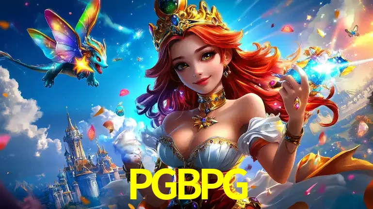 A princesa de um reino de fantasia mágico, com seu pequeno dragão, apresentando um mundo de prêmios encantados nos jogos de caça-níqueis do cassino PGBPG.